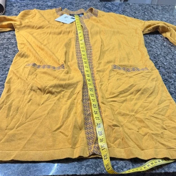 Antthony Mustard Knit cardigan with matching skirt NWT L - Picture 10 of 15